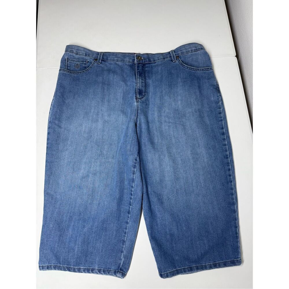 Gloria Vanderbilt Womens Straight  Classic Fit Skimmer Capri Denim Pant Size 18W